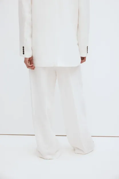 Pantalon habillé en lin mélangé