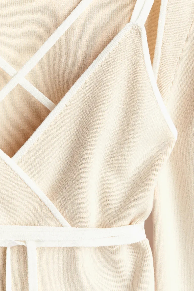 Ensemble boléro et haut en maille c?telée 2 pièces