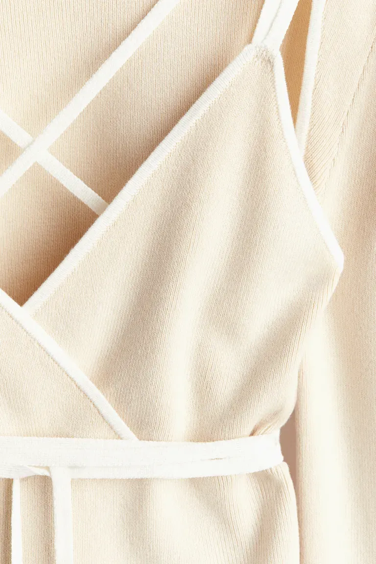 Ensemble boléro et haut en maille c?telée 2 pièces