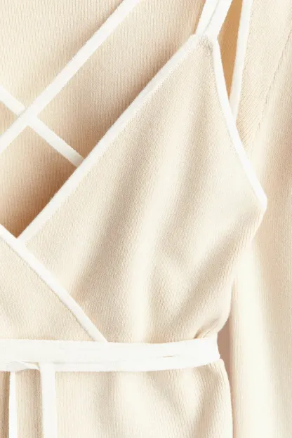 Ensemble boléro et haut en maille c?telée 2 pièces