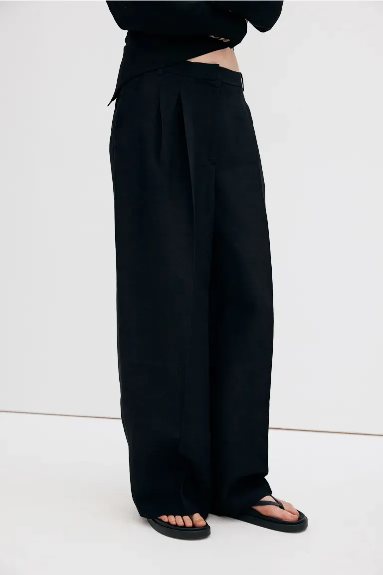 Pantalon habillé en lin mélangé