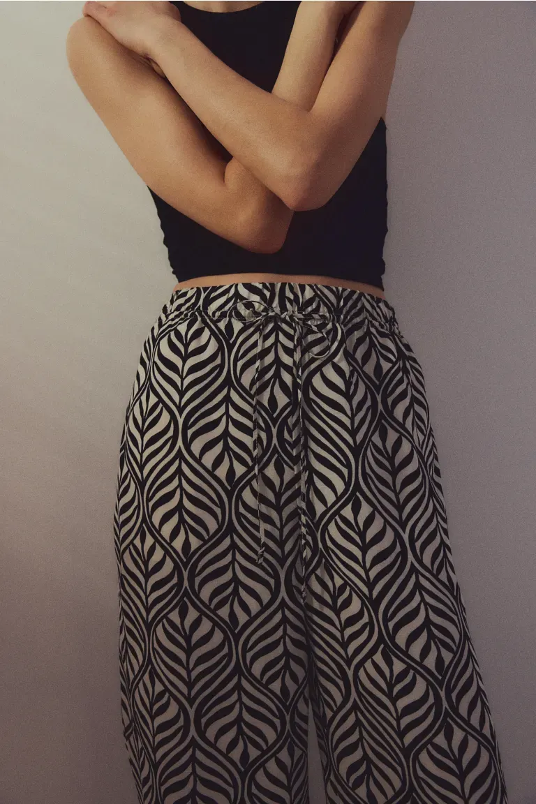 Pantalon à enfiler en lin mélangé