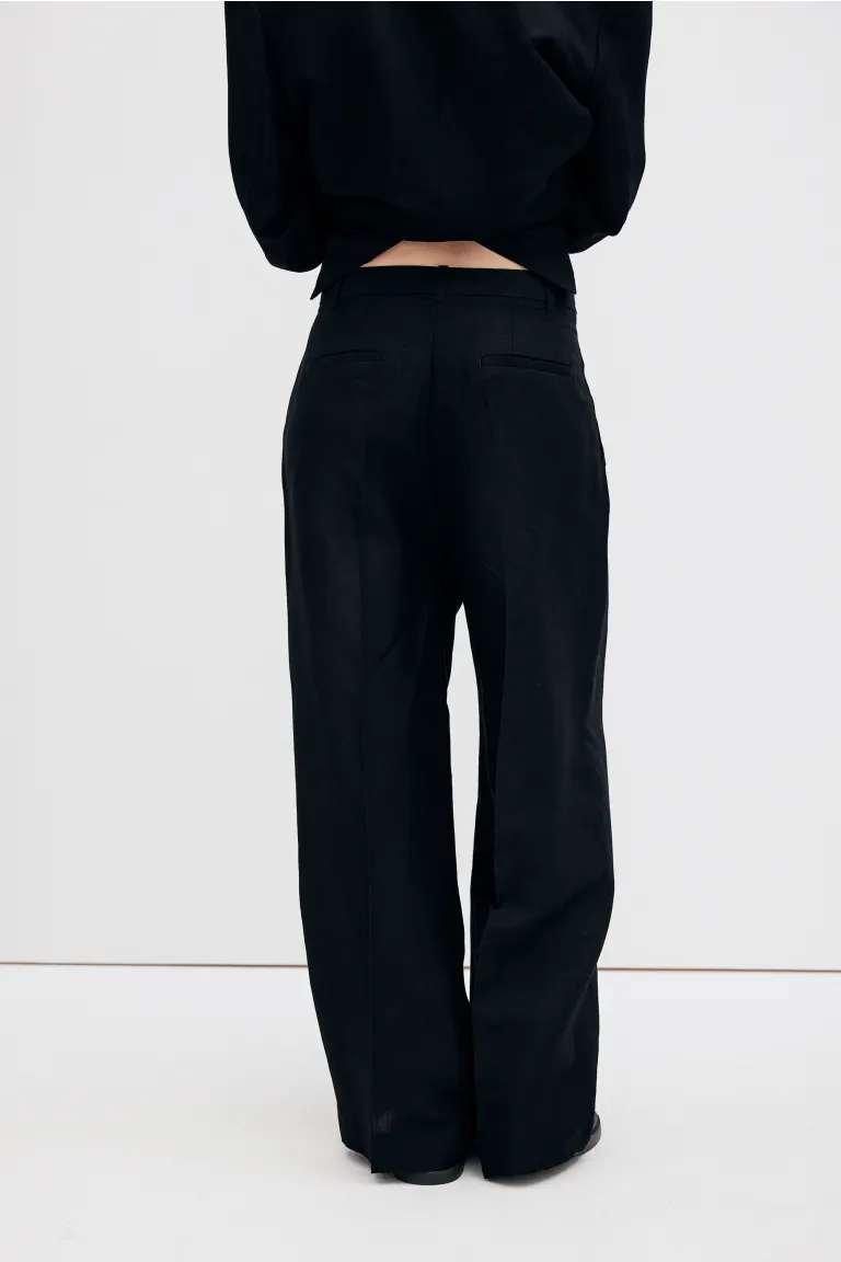 Pantalon habillé en lin mélangé