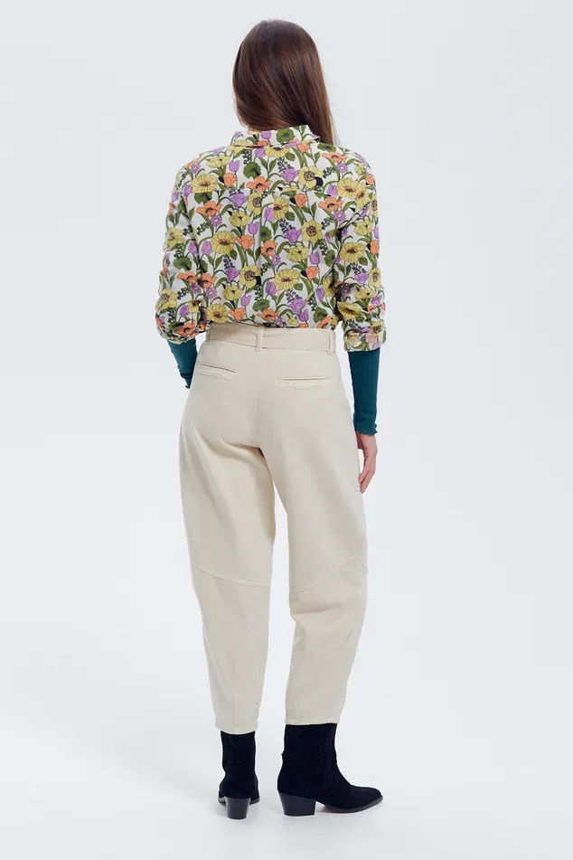 Pantalon balloon Femme - Beige