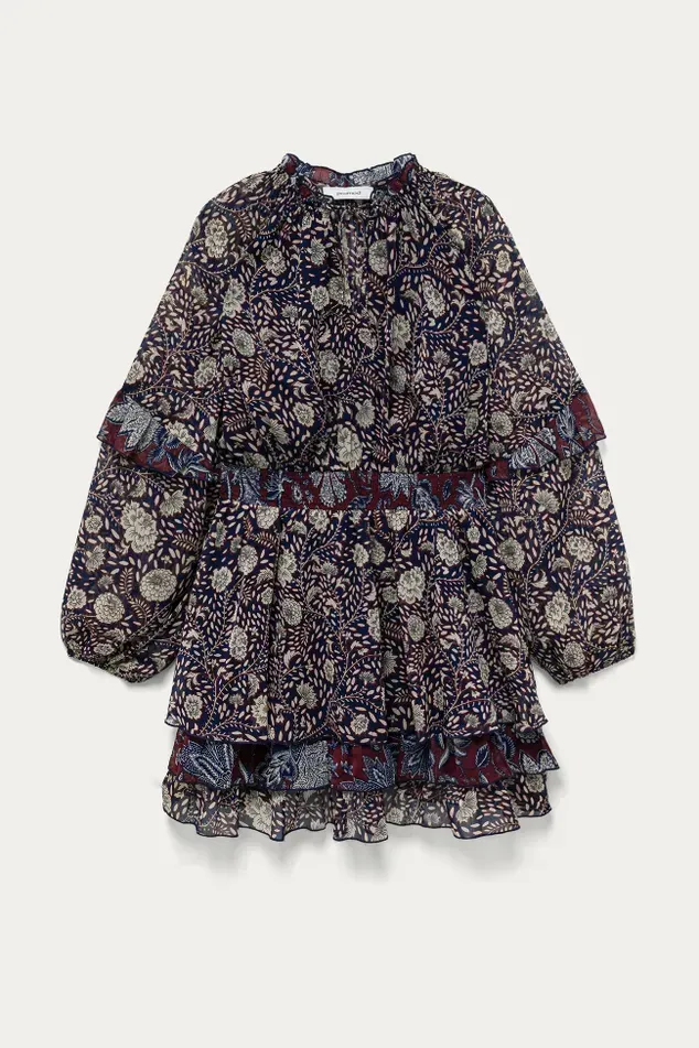 Robe courte motif indien - Imprime multicolore