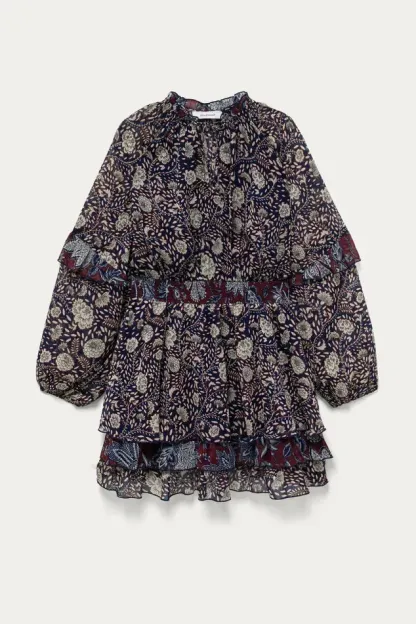 Robe courte motif indien - Imprime multicolore