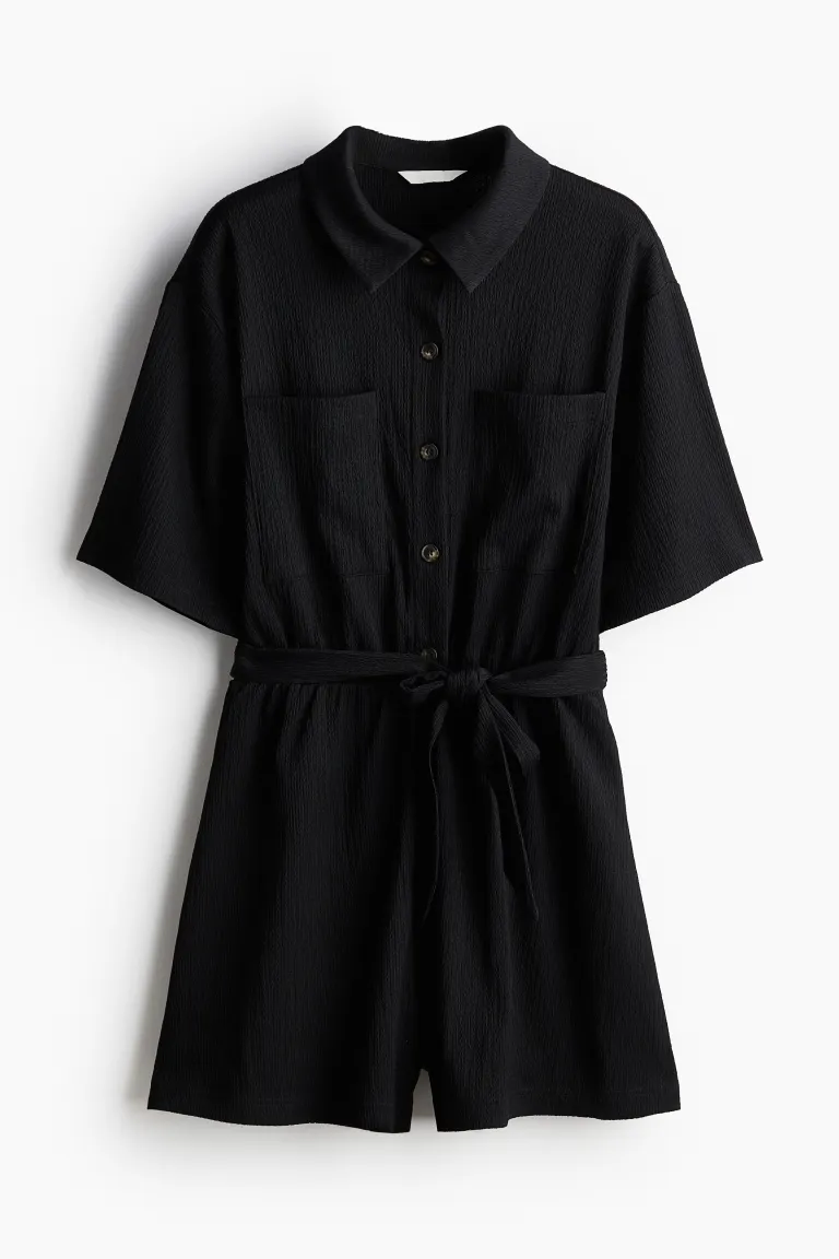 Combishort en jersey texturé