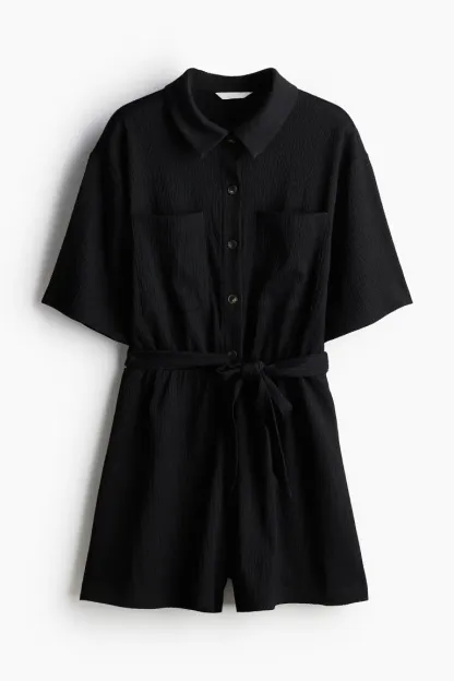 Combishort en jersey texturé