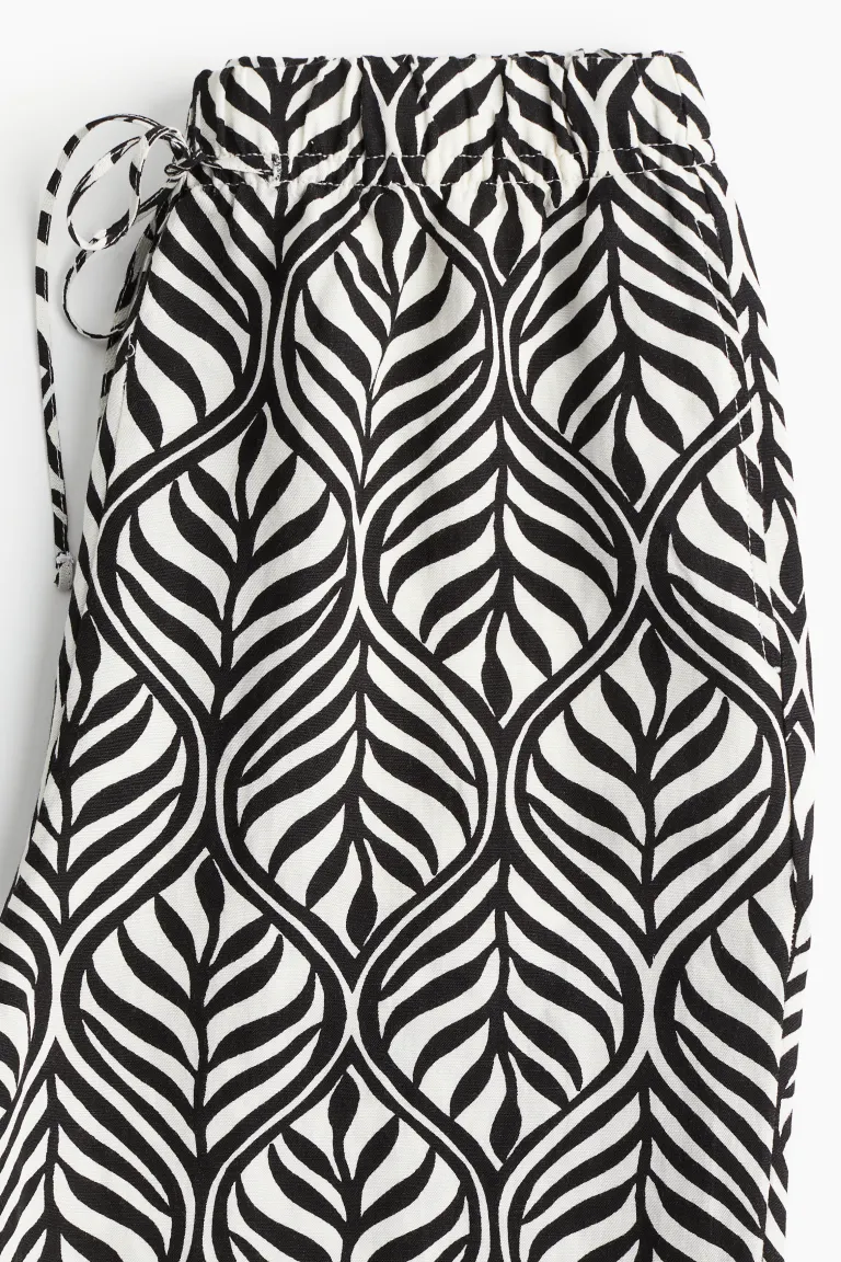 Pantalon à enfiler en lin mélangé