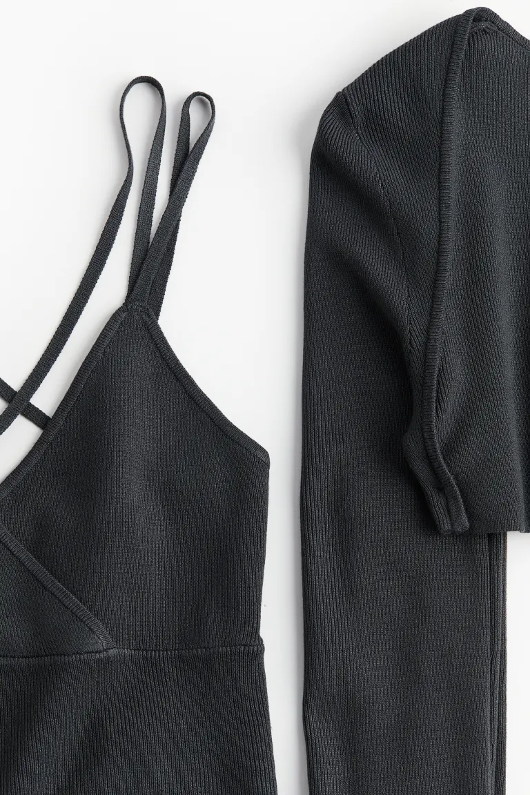 Ensemble boléro et haut en maille c?telée 2 pièces