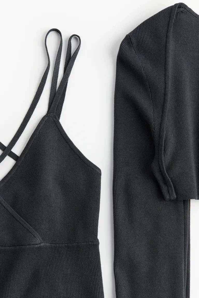 Ensemble boléro et haut en maille c?telée 2 pièces