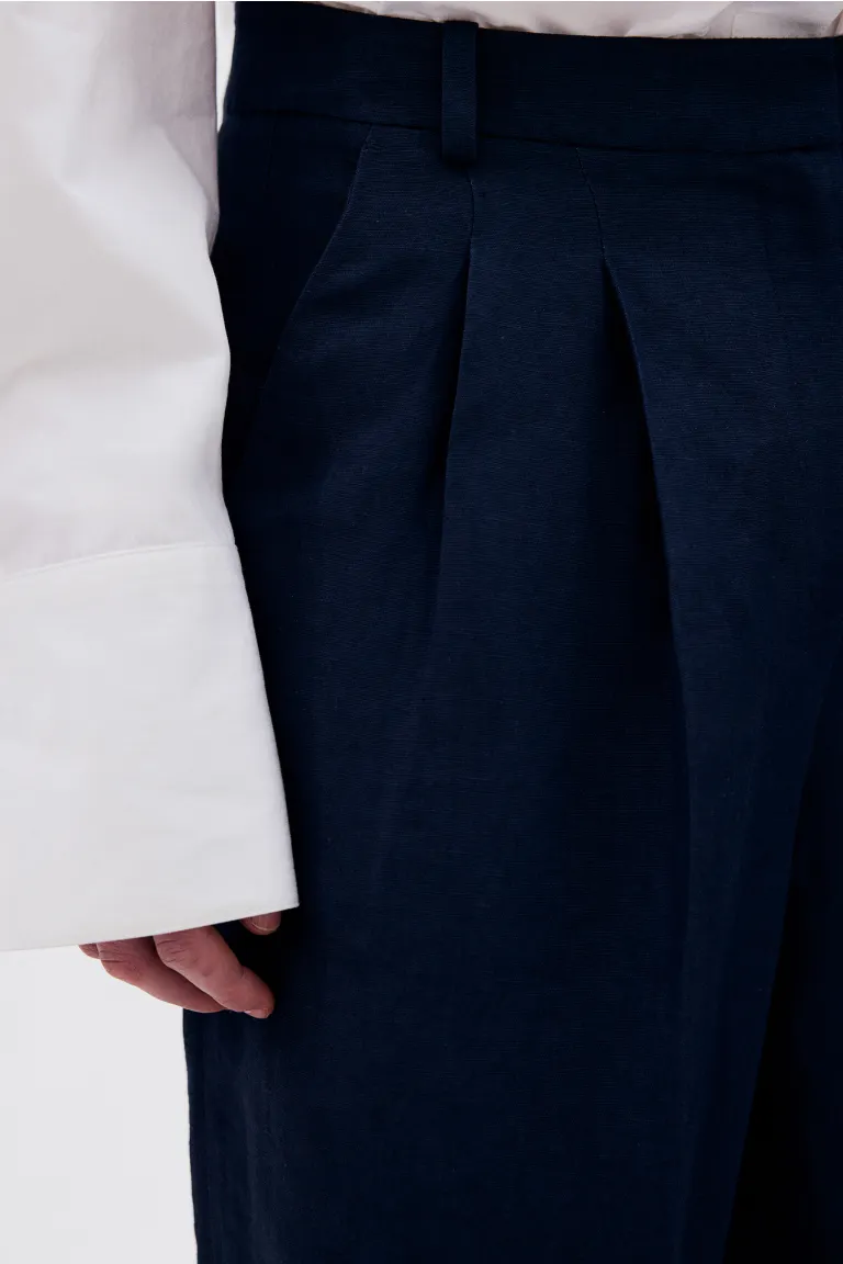 Pantalon habillé en lin mélangé