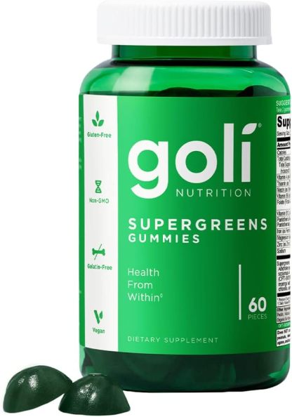  Goli SuperGreen Vitamin Gummy - 60 Count - Essential Vitamins and Minerals - Plant-Based, Vegan, Gluten-Free & Gelatin Free - Health from Within