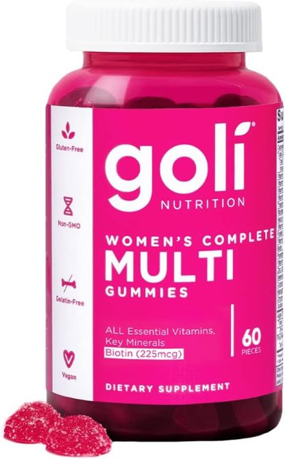 Goli Women’s Multivitamin Gummies - 60 Count - All 13 Essential Vitamins, and Key Minerals - Kosher, Gluten-Free, Vegan, and Non-GMO