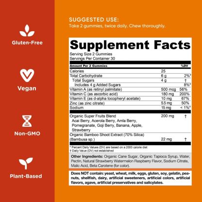 Goli Nutritional Supplement, SuperFruits Beauty Gummy Vitamin - 60 Count - Collagen-Promoting Ingredients - Mixed Fruit, Vegan, Plant-Based, Non-GMO, Gluten-Free & Gelatin Free