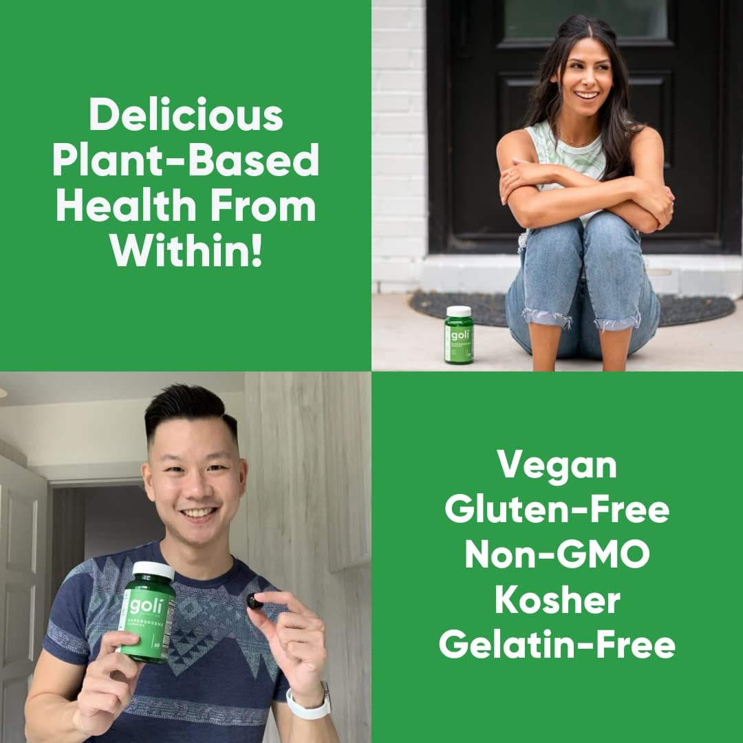  Goli SuperGreen Vitamin Gummy - 60 Count - Essential Vitamins and Minerals - Plant-Based, Vegan, Gluten-Free & Gelatin Free - Health from Within