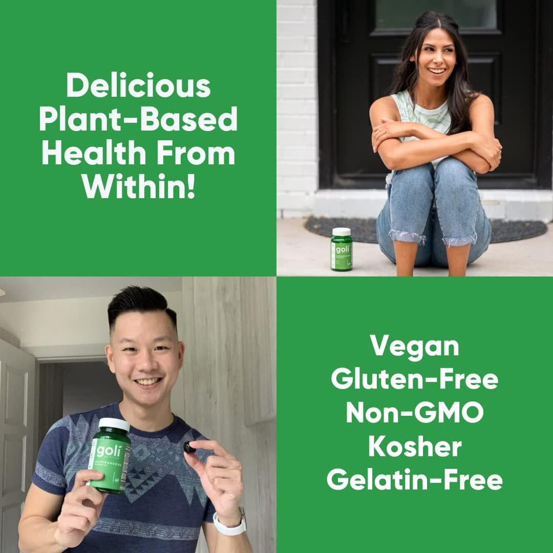  Goli SuperGreen Vitamin Gummy - 60 Count - Essential Vitamins and Minerals - Plant-Based, Vegan, Gluten-Free & Gelatin Free - Health from Within