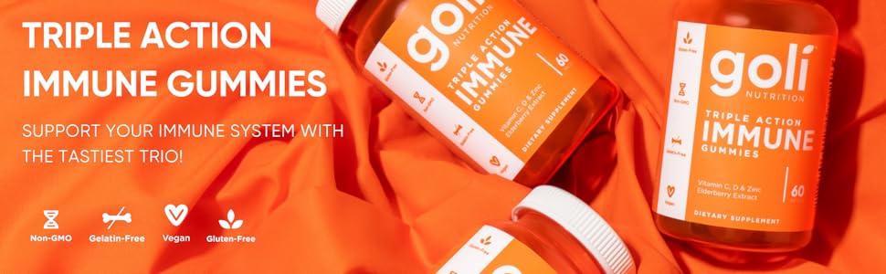 Triple Action Immune Gummies. Support Your Immune System With the Tastiest Trio