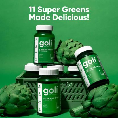  Goli SuperGreen Vitamin Gummy - 60 Count - Essential Vitamins and Minerals - Plant-Based, Vegan, Gluten-Free & Gelatin Free - Health from Within