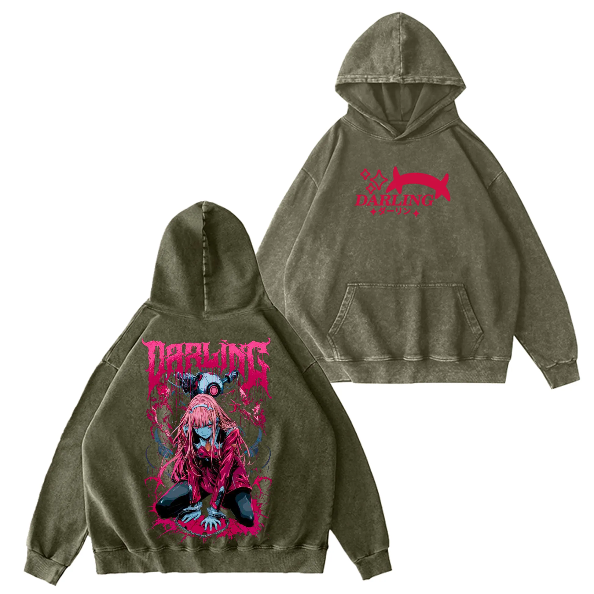 DARLING in the FRANXX Zero Two Unisex Washed Hoodie