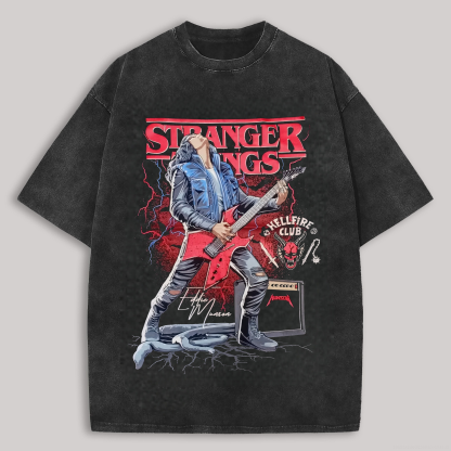 Stranger Things Eddie Munson Unisex Washed T-Shirt