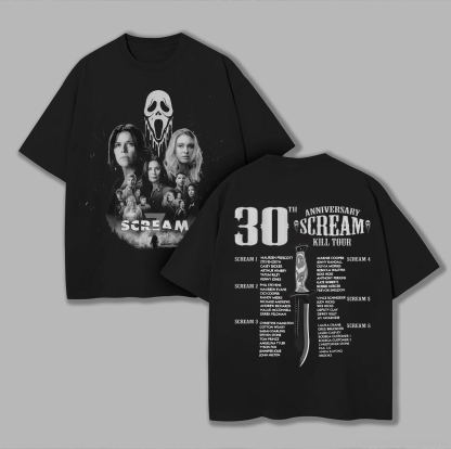 Scream 7 30th Anniversary of Scream Kill Tour Printed Unisex T-Shirt