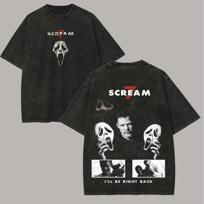 Scream 7 Printed Unisex Washed T-Shirt