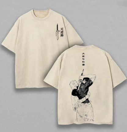 Jujutsu Kaisen Toji Fushiguro Printed Unisex Washed T-Shirt