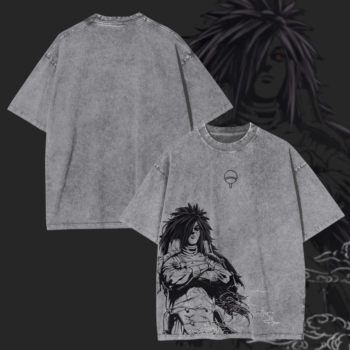Naruto Uchiha Madara Printed Unisex Washed T-Shirt
