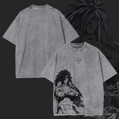 Naruto Uchiha Madara Printed Unisex Washed T-Shirt