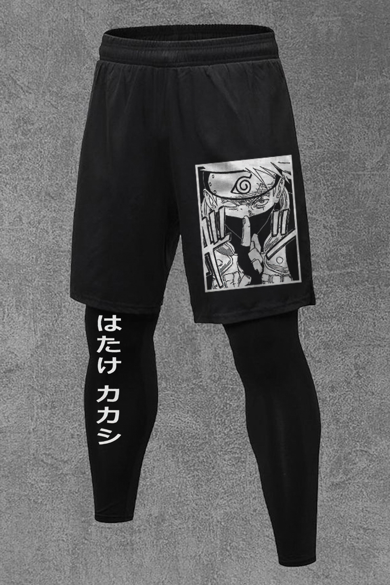 Naruto Anime Printed Men's All-In-One Fitness Leggings