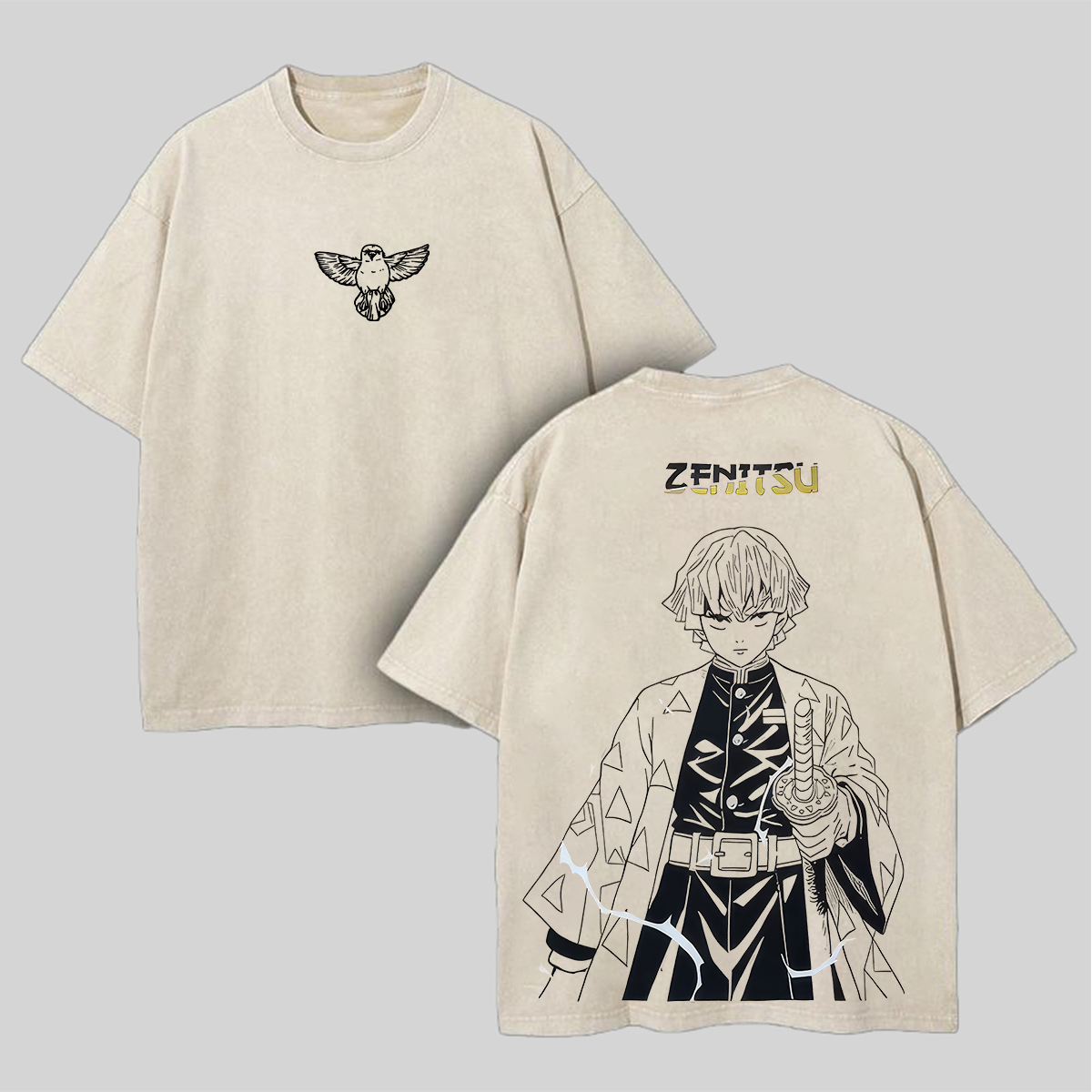 Zenitsu Agatsuma Demon Slayer Printed Unisex Washed T-Shirt
