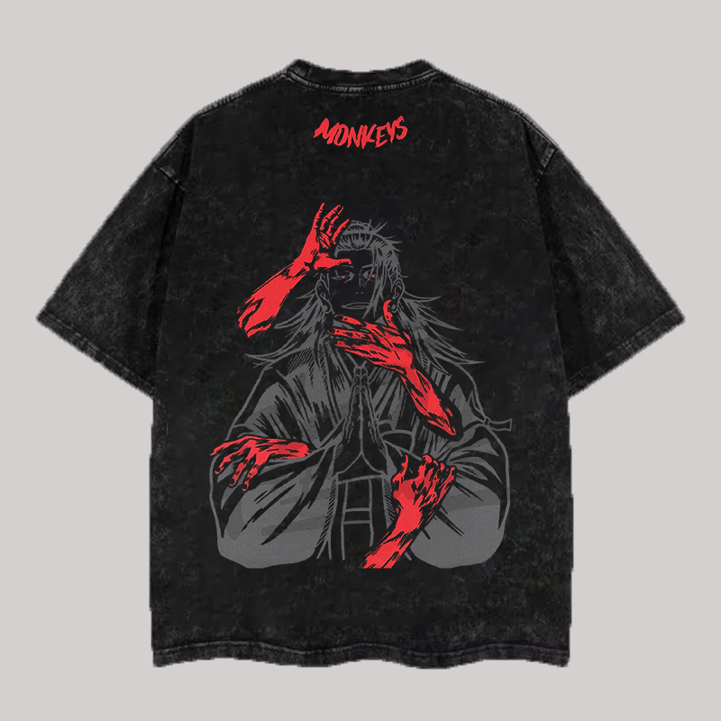 Jujutsu Kaisen Suguru Geto Printed Unisex Washed T-Shirt