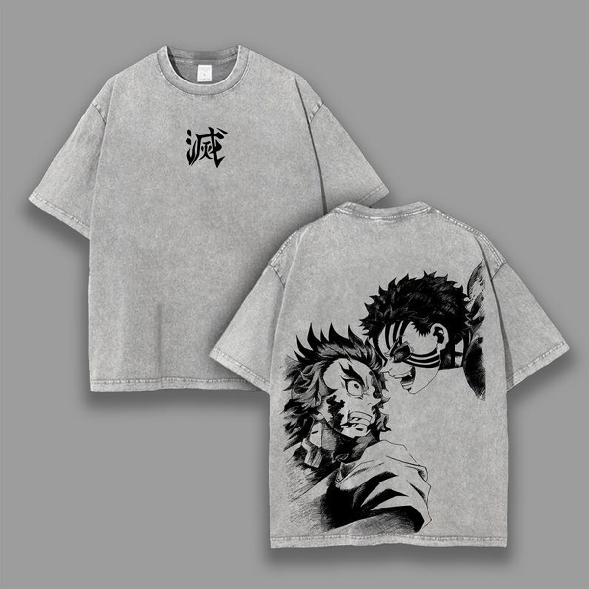 Demon Slayer Printed Unisex Washed T-Shirt