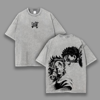 Demon Slayer Printed Unisex Washed T-Shirt