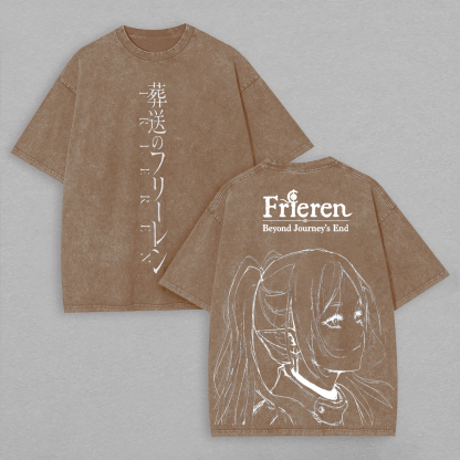 Frieren: Beyond Journey's End Printed Unisex Washed T-Shirt