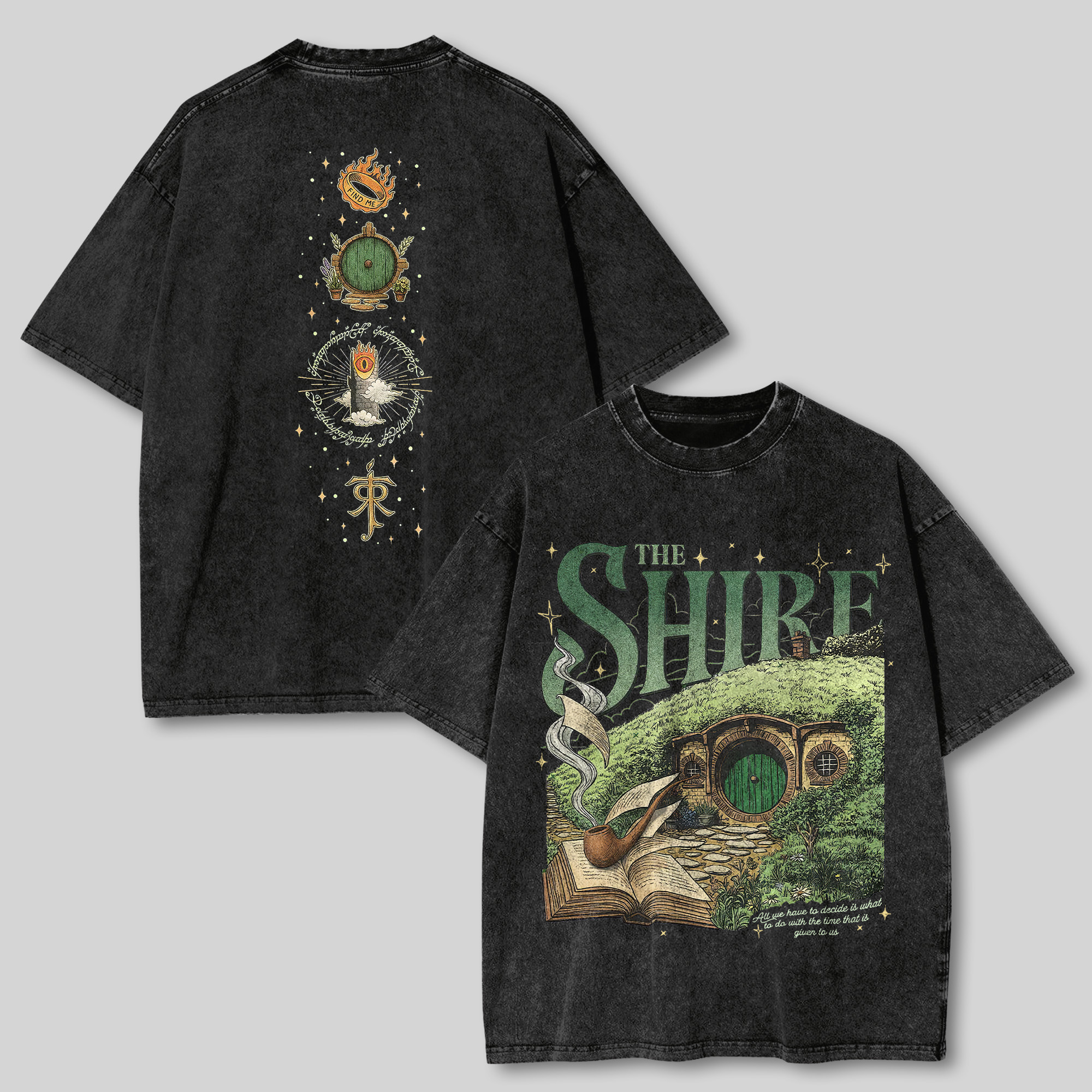 The Lord of the Rings The Shire Printed Unisex Washed T-Shirt