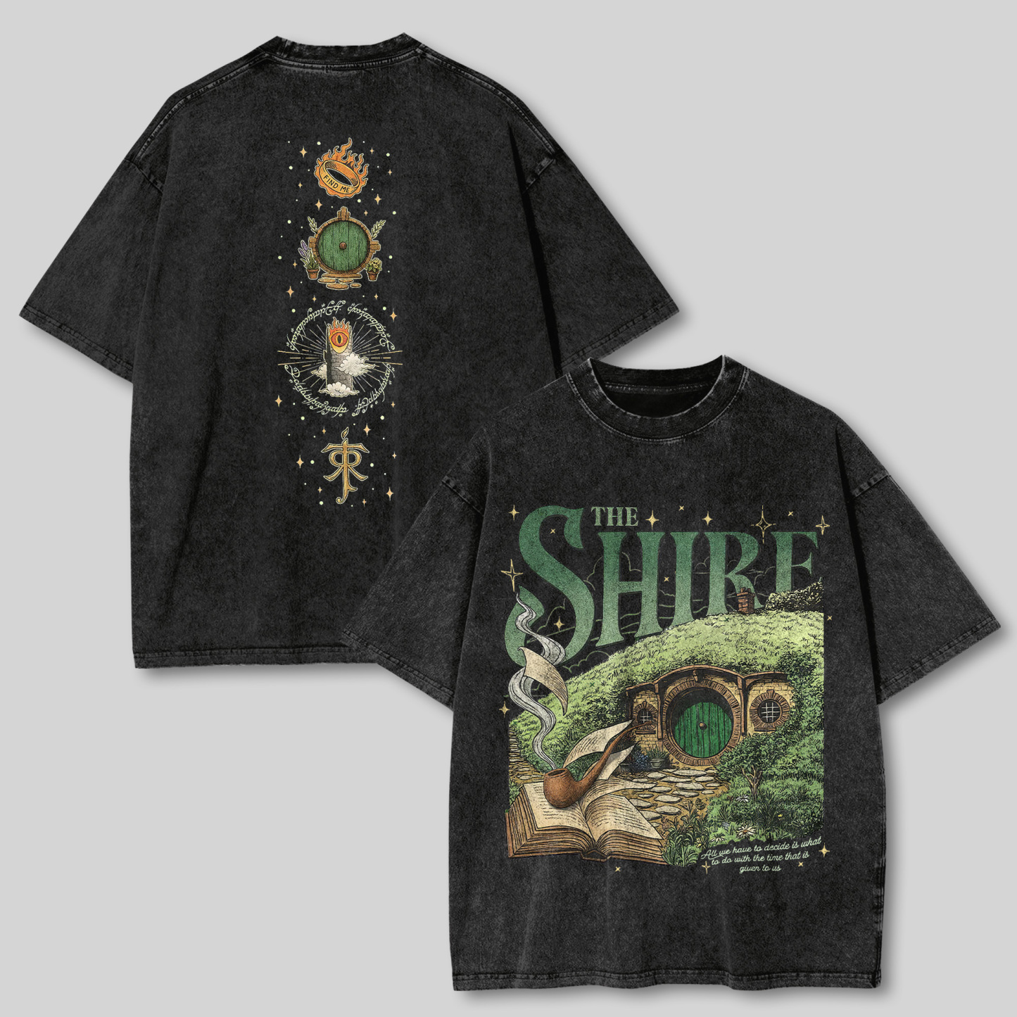 The Lord of the Rings The Shire Printed Unisex Washed T-Shirt
