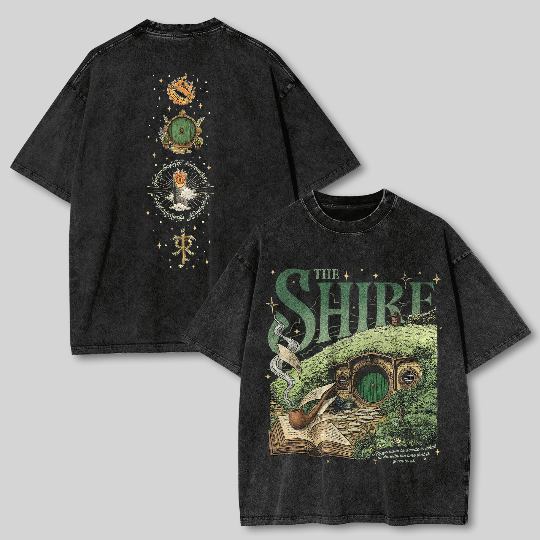 The Lord of the Rings The Shire Printed Unisex Washed T-Shirt