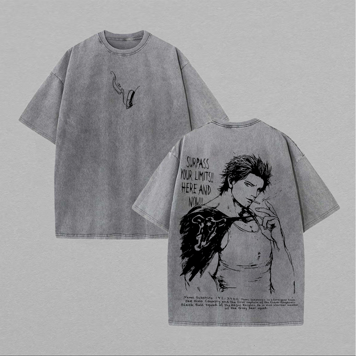 Black Clover Printed Unisex Washed T-Shirt