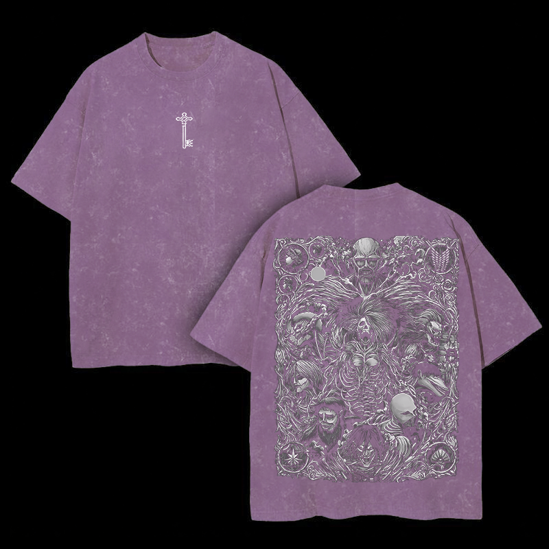 Attack on Titan Oversize Washed T-Shirt