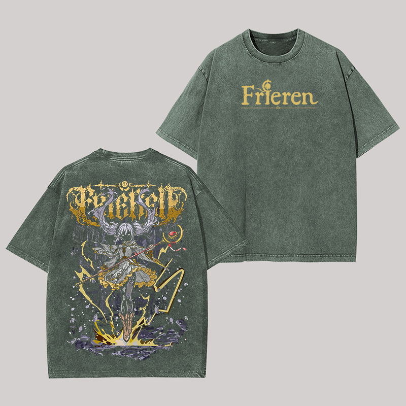 Frieren: Beyond Journey's End Printed Unisex Washed T-Shirt
