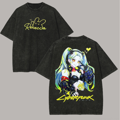 Cyberpunk: Edgerunners Printed Unisex Washed T-Shirt