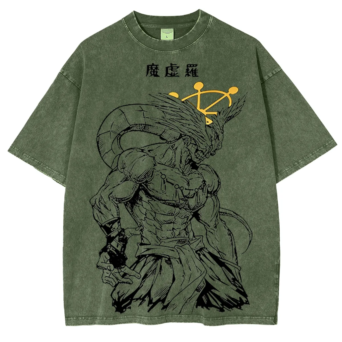 Jujutsu Kaisen Mahoraga Printed Unisex Washed T-Shirt