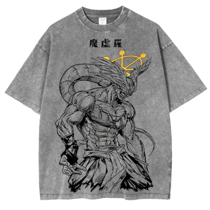 Jujutsu Kaisen Mahoraga Printed Unisex Washed T-Shirt