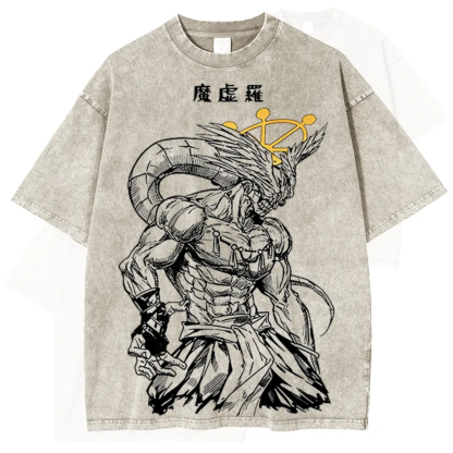 Jujutsu Kaisen Mahoraga Printed Unisex Washed T-Shirt