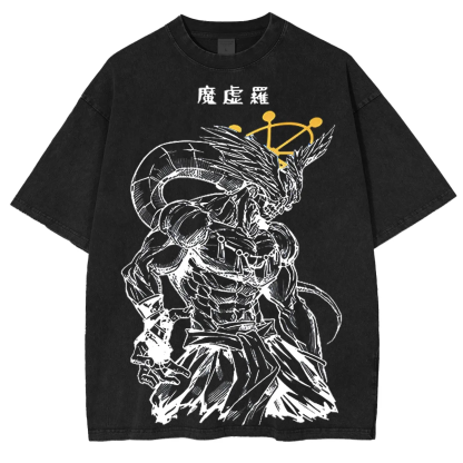 Jujutsu Kaisen Mahoraga Printed Unisex Washed T-Shirt