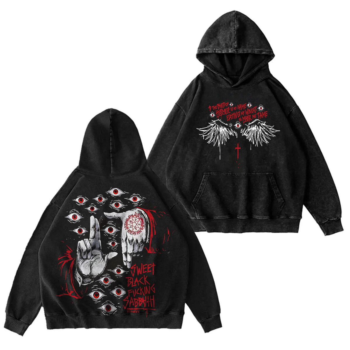 Alucard The Wings Hellsing Unisex Washed Hoodie