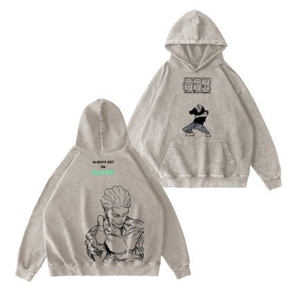 Jujutsu Kaisen Hakari Kinji Printed Unisex Washed Hoodie