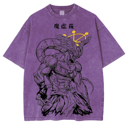 Jujutsu Kaisen Mahoraga Printed Unisex Washed T-Shirt